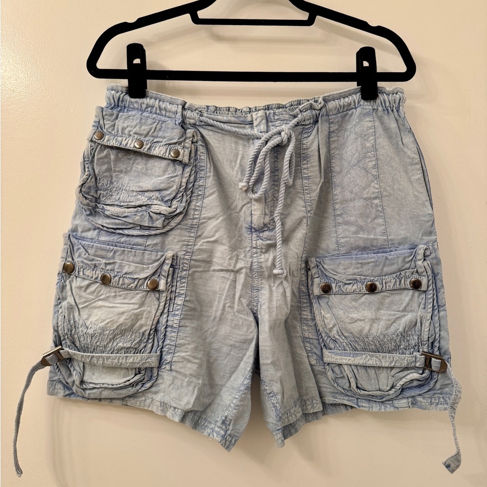 Free People - Light Blue Women's Cargo Shorts